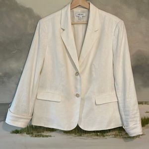 Nine West White Linen Blazer